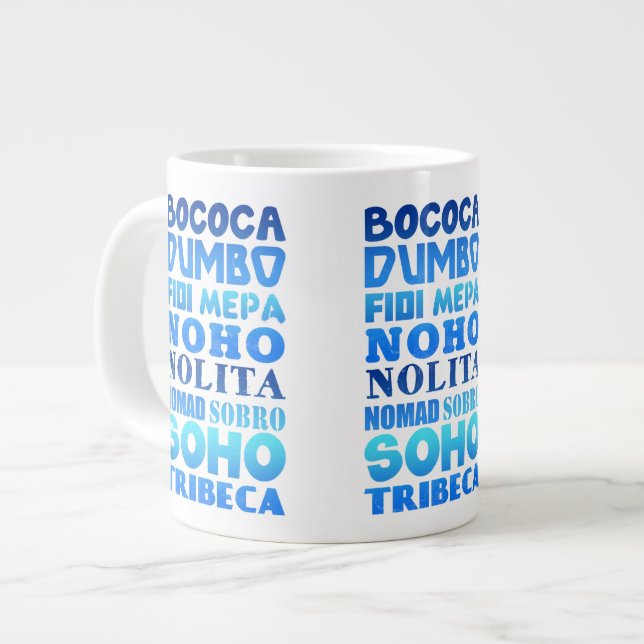 New York City Acronyms Large Coffee Mug (Front Left)