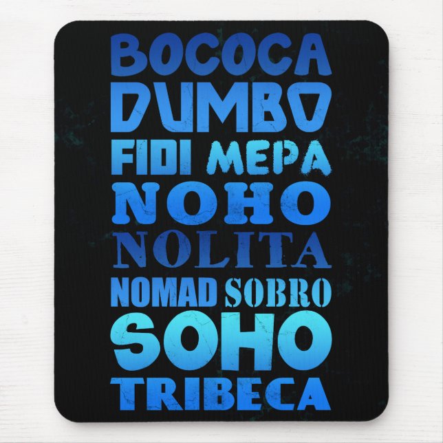 New York City Acronyms Mouse Mat (Front)