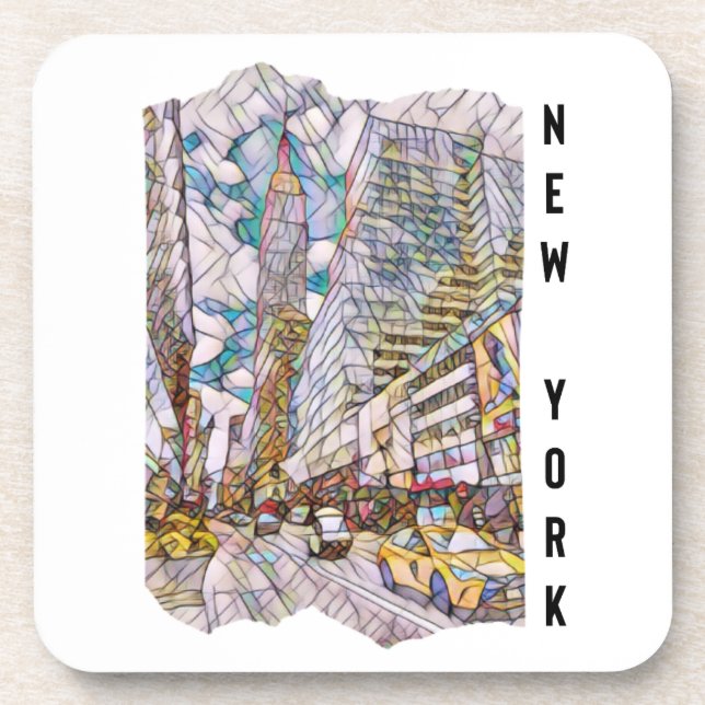 New York City Aesthetic Mosaic Art  Coaster (Front)