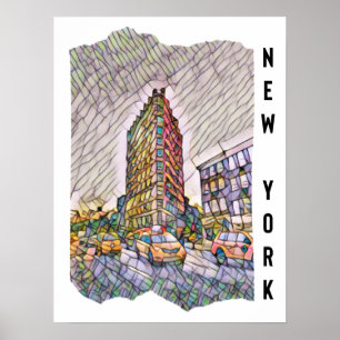 New York City Aesthetic Mosaic Art Poster