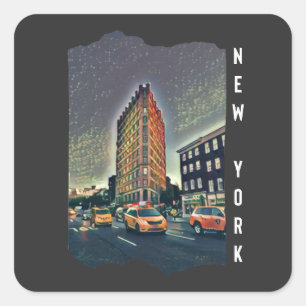 New York City Aesthetic Photo Art  Square  Sticker