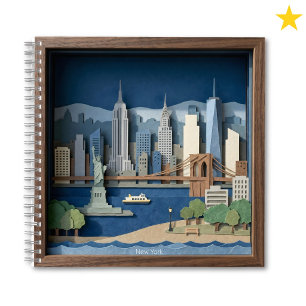 New York City America Layered Paper Art Diorama Notebook
