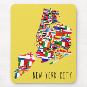 New York City Ancestry Neighbourhood Flags Mouse Mat