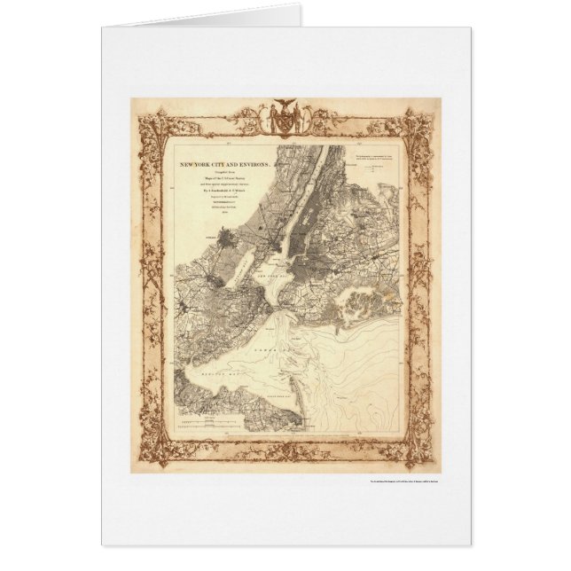 New York City and Environs Map by Lindenkohl 1860 (Front)