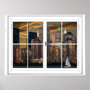 New York City Artificial Window View Poster