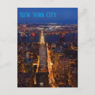 New York City at dusk - Crysler Bulding Postcard