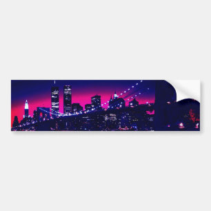 New York City at Night Bumper Sticker