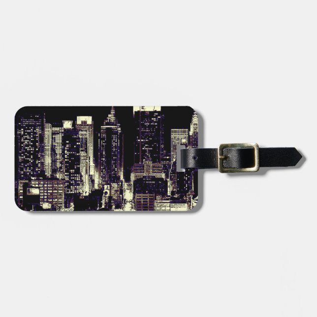 New York City at Night Luggage Tag (Front Horizontal)
