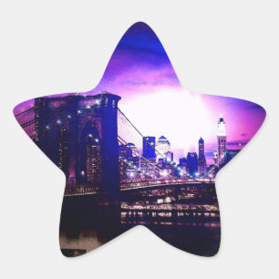 New York City at Night Star Sticker
