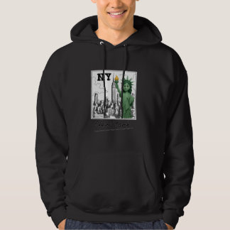 New York City Baby Statue of Liberty Skyline Sketc Hoodie