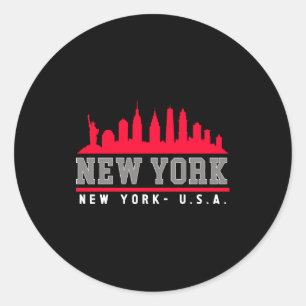 New York City Beautiful Skyline Classic Round Sticker