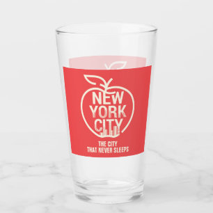 NEW YORK CITY Big Apple Skyline Red Modern Glass