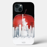 New York City Big Apple with Monogram