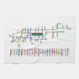 New York City Bike Map 16x24 Cotton Kitchen Towel