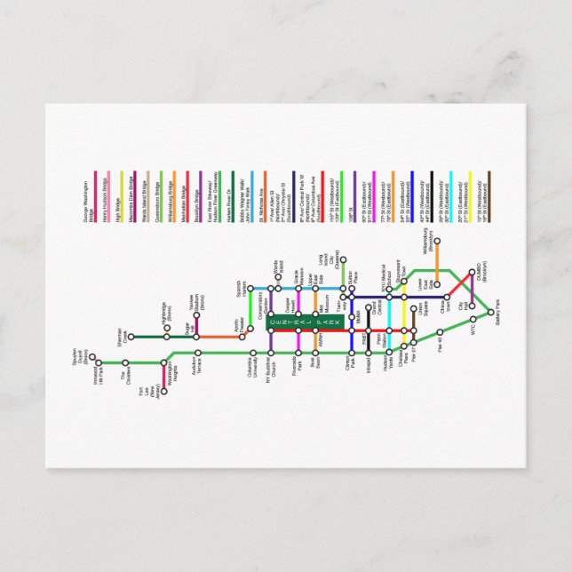 New York City Bike Map Postcard (Front)