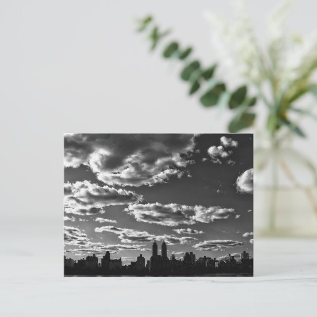 New York City Black and White Landscape Postcard (Standing Front)