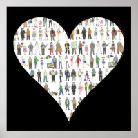 New York City Black Heart NYC Art Poster
