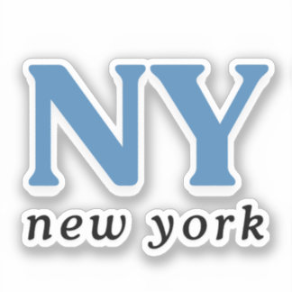 New York City Blue Modern Letter