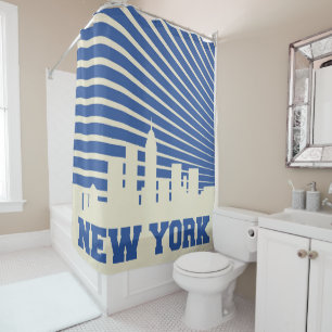New York City Blue Shower Curtain