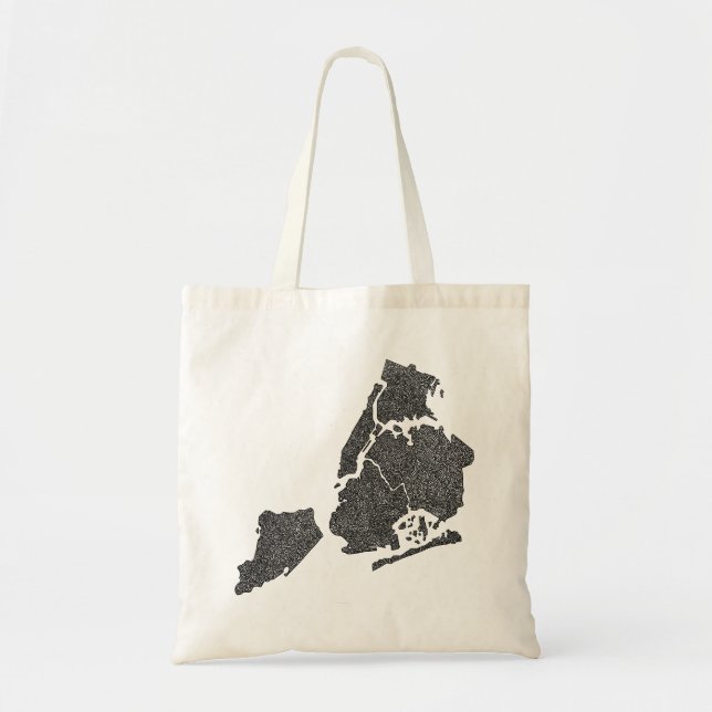 New York City Borough's Map Tote Bag (Front)
