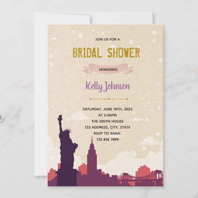 New York city bridal shower bacheloretteinvitation Thank You Card (Front)