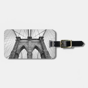 New-York City Brooklyn Bridge Black & White Photo Luggage Tag