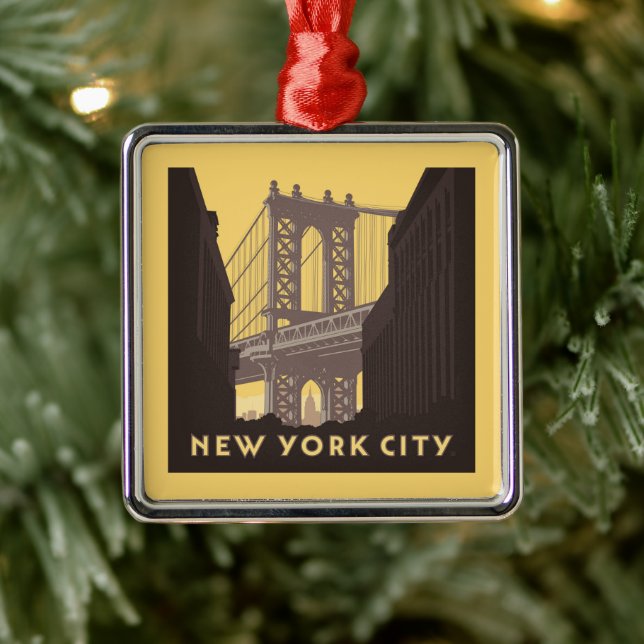 New York City | Brooklyn Bridge Metal Tree Decoration (Tree)