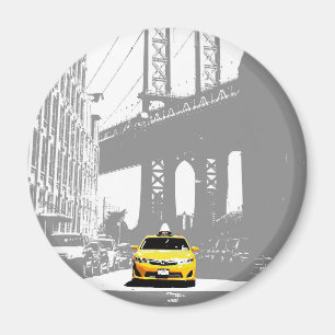 New York City Brooklyn Bridge Nyc Yellow Taxi Magnet