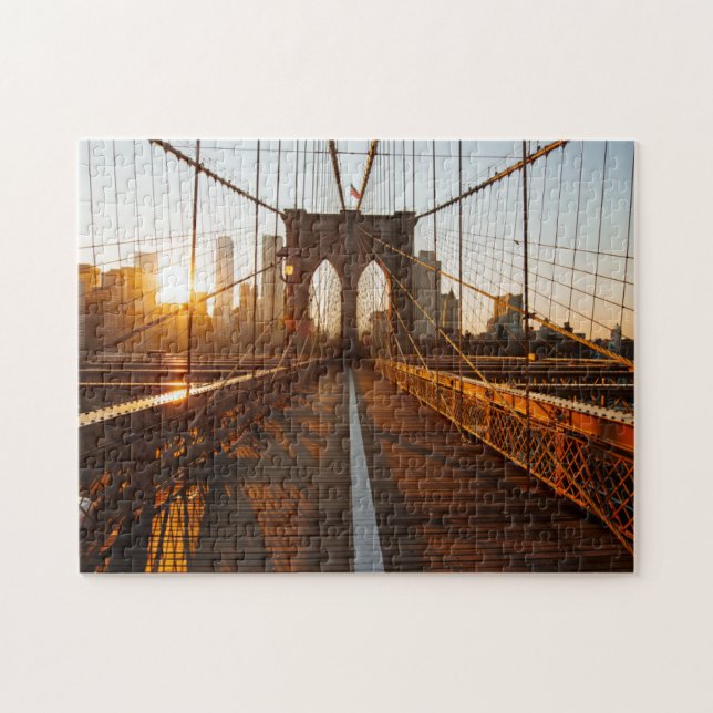 New York City Brooklyn Bridge Sunrise Jigsaw Puzzle (Horizontal)