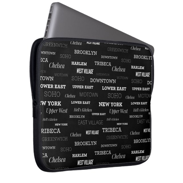 New York City, Brooklyn, Chelsea Neighbourhoods Laptop Sleeve (Front Right)