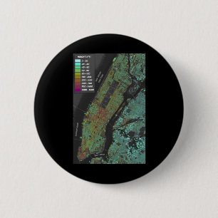 New York City Building Height Map Sticker 6 Cm Round Badge