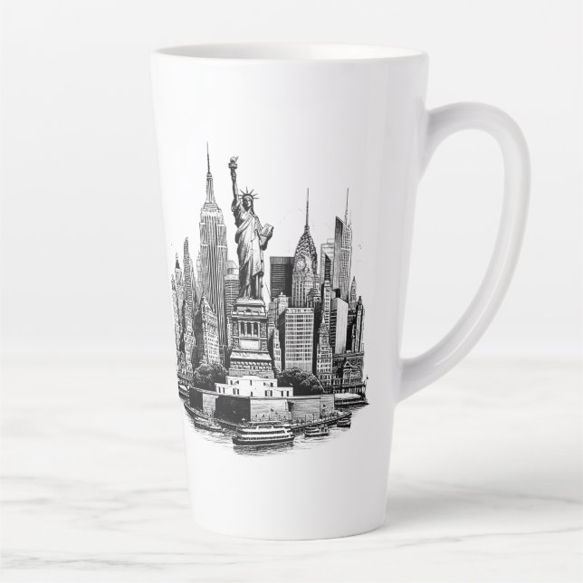 New york City Buildings Architecture art Latte Mug (Right)