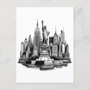 New york City Buildings Architecture art Postcard