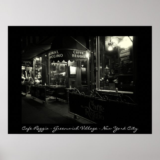 New York City - Cafe Reggio - Greenwich Village Poster (Front)