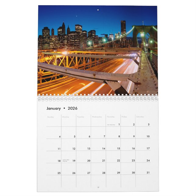 New York City calendar (Jan 2026)