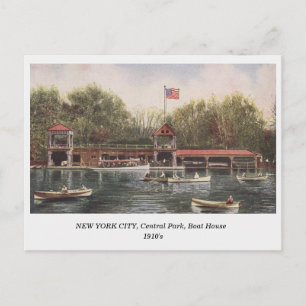 NEW YORK CITY Central Park Boat House old postcard