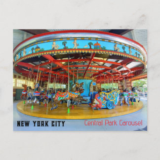 New York City - Central Park Carousel Postcard