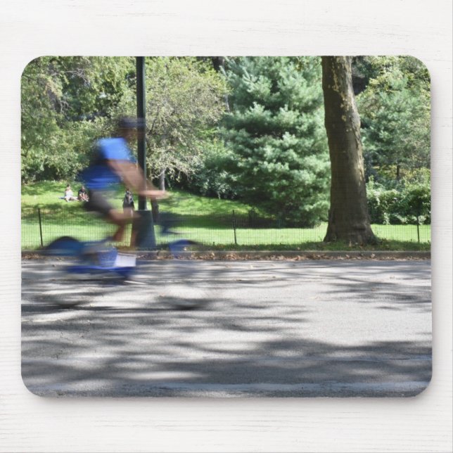 New York City Central Park Cyclist Photography NYC Mouse Mat (Front)