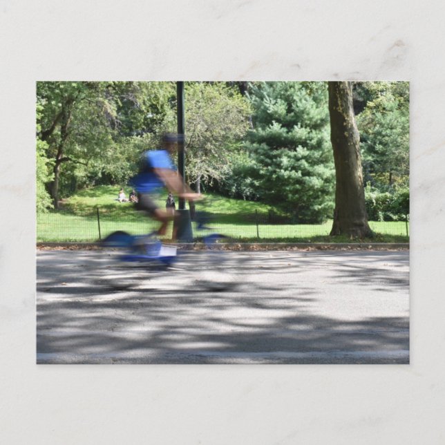 New York City Central Park Cyclist Photography NYC Postcard (Front)
