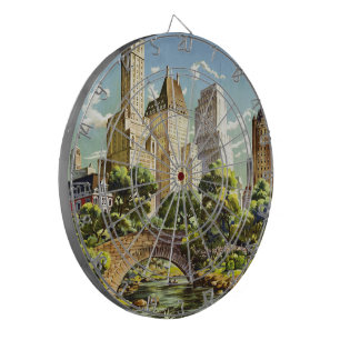 New York City Central Park Vintage Poster Dartboard