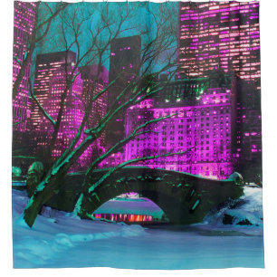 New-York City Central Park Winter Landscape Shower Curtain