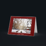 New York City Christmas Card - Snow City Scene<br><div class="desc">Celebrate the holiday season with these customisable greeting cards featuring a timeless and beautiful image of a park located on the Lower East Side of New York City. Snow covers the tree branches and a path stretches out cleared of the freshly fallen snow. The text on the outside says: "Merry...</div>