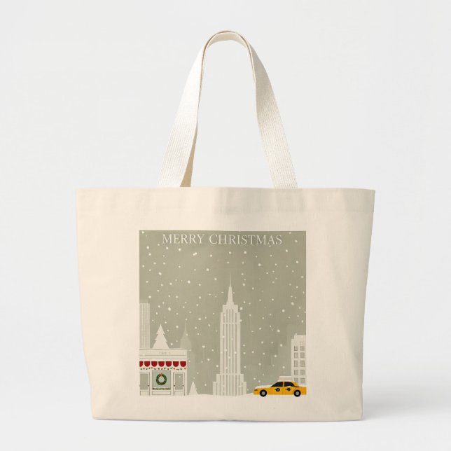 New York City Christmas | Iconic City Large Tote Bag (Front)