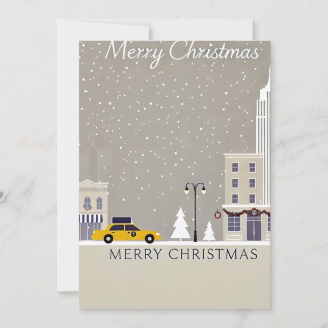 New York City Christmas | Iconic Statue Big Apple Invitation (Front)