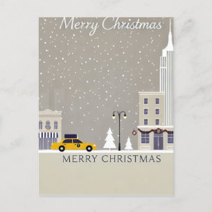 New York City Christmas   Iconic Statue Big Apple Postcard