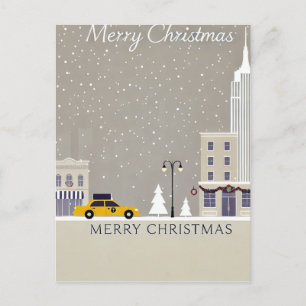 New York City Christmas   Iconic Statue Big Apple Postcard