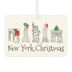 New York City Christmas NYC Holiday Landmarks Car Air Freshener