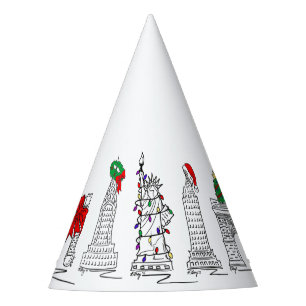 New York City Christmas NYC Holiday Landmarks Party Hat