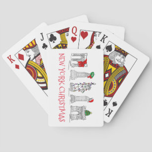 New York City Christmas NYC Holiday Landmarks Playing Cards