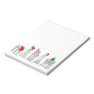 New York City Christmas NYC Holiday Landmarks Xmas Notepad